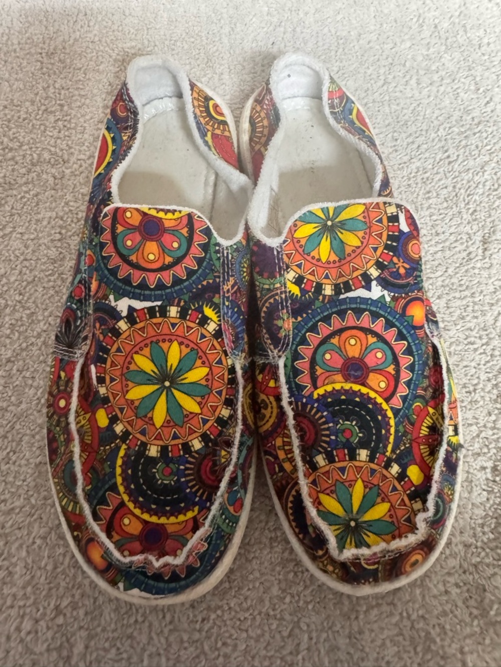 Colorful Mandala Print Slip-On Shoes